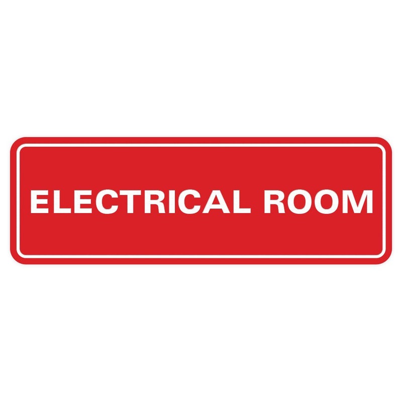 All Quality Standard Electrical Room Sign -Red - Small (1 Pack) - Image 1